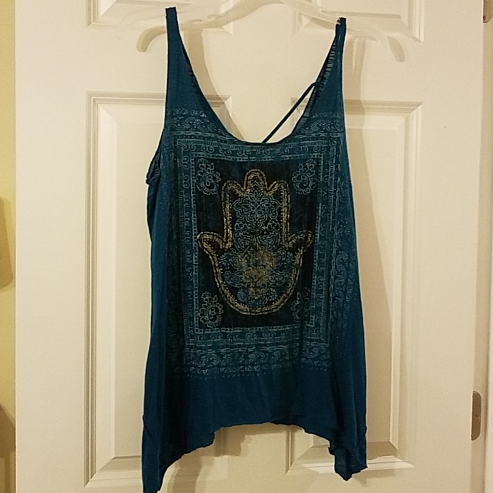 Gauzy handkerchief tank.